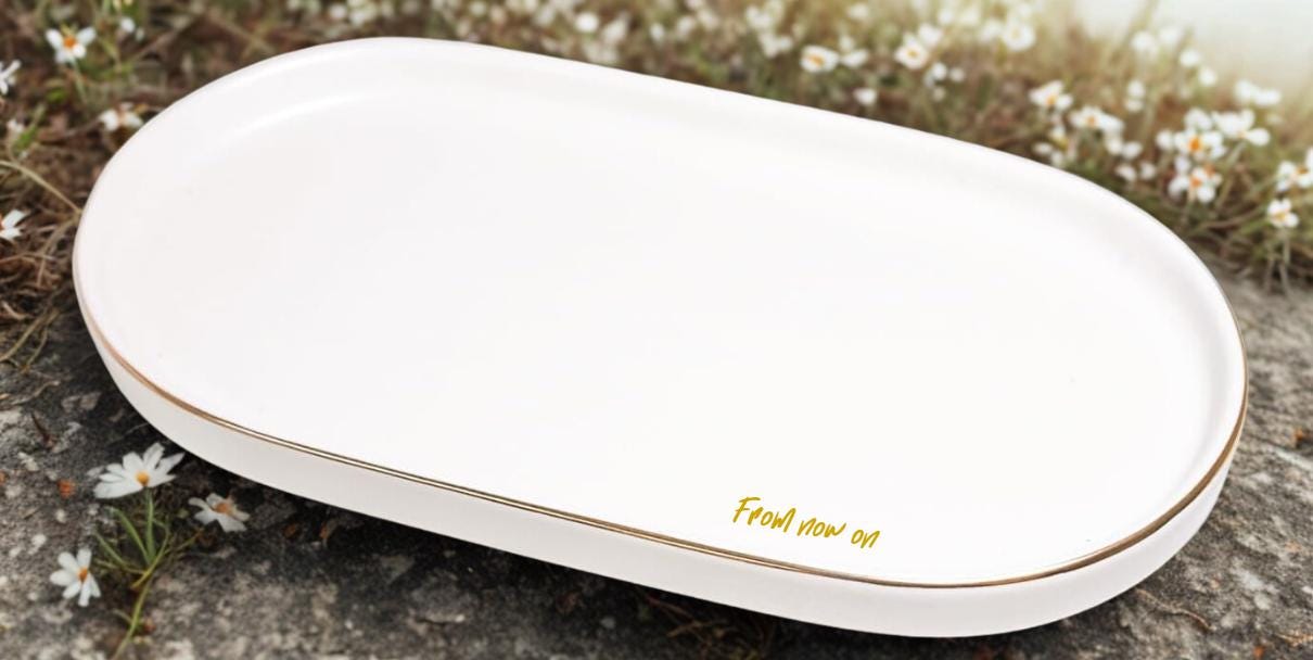 Personalized Ceramic Ring Dish – Wedding, Engagement Keepsake