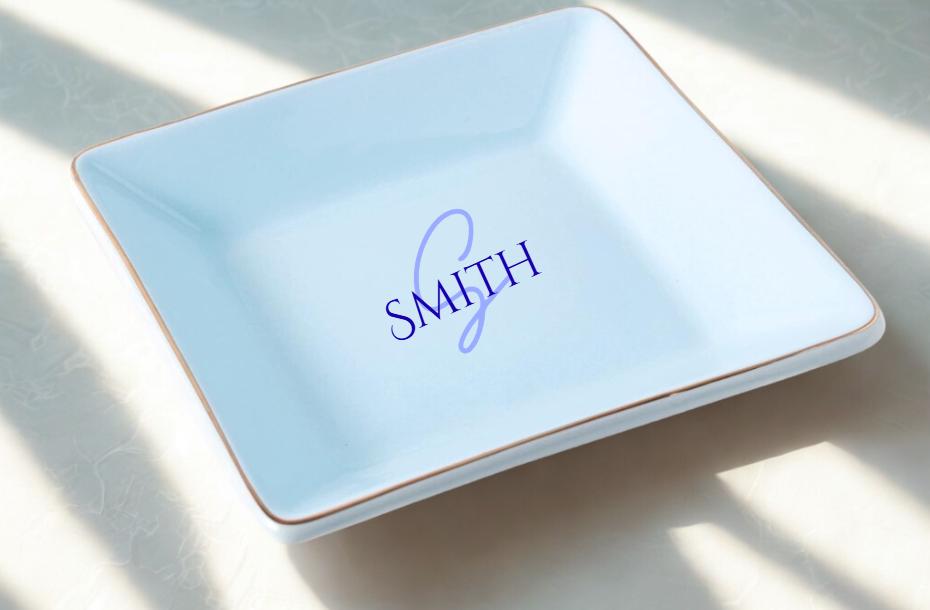Personalized Ceramic Ring Dish – Wedding, Engagement Keepsake